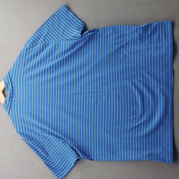 Vineyard Vines Blue White Striped Polo Whale Logo Shirt Two Button Pima Size XL - Picture 6 of 11